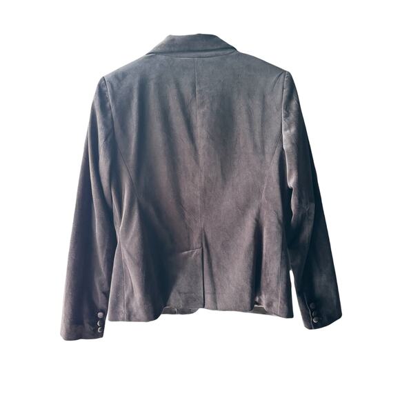 7th Avenue New York & Company Blazer Women’s 8 Black Velvet One Button Jacket - Picture 3 of 8